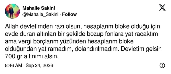 Birinin birikimini vergi borcu kurtarmış
