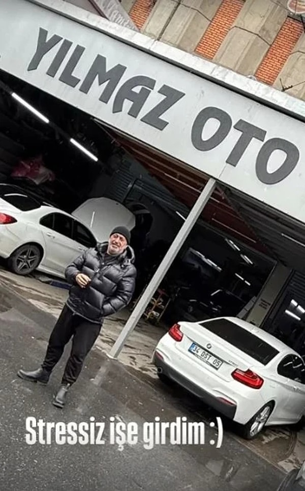 Doktorların "stresten uzak dur" tavsiyesi Cem Yılmaz'ın diline bir kez düşünce, tabii devamı da geldi. Daha dün kendisini oto sanayide görmüştük!