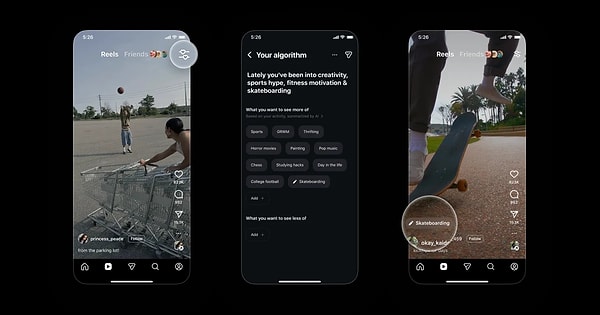 Instagram'ın "Your Algorithm" ekranı hangi konuların öne çıktığını tek tek gösteriyor