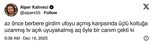 Dükkânında uyuyakalmış bir berber gören kullanıcı, kıskançlığını gizleyemedi