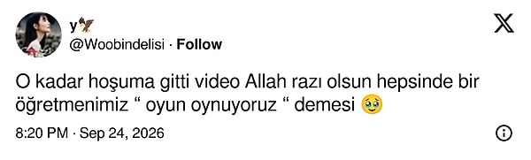 İzleyenlerin gözünden kaçmayan detay, öğretmenin çocuklara "oyun oynuyoruz" demesi oldu