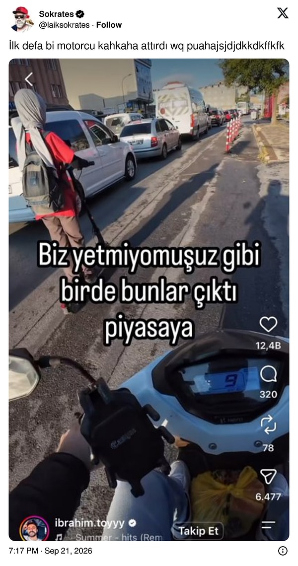 Motorcular da trafikte rakip buldu.