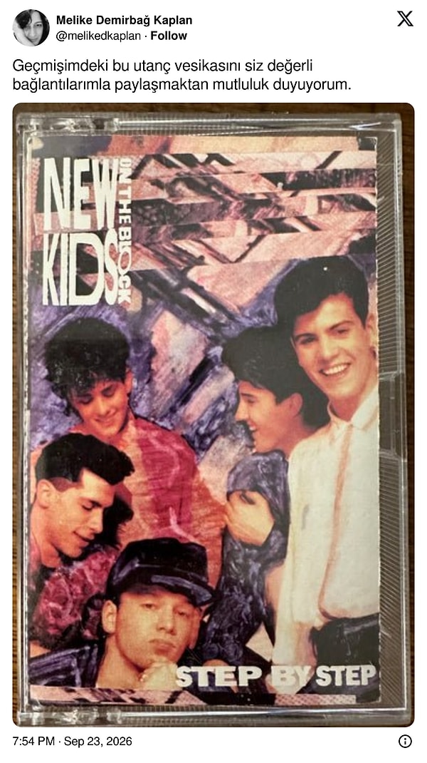 New Kids on the Block kasetini "utanç vesikası" ilan eden bir takipçi