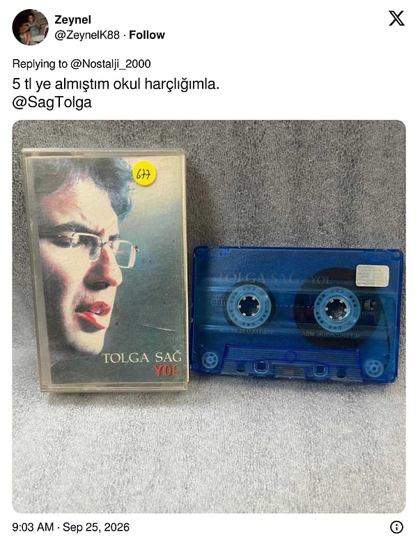 Okul harçlığıyla 5 liraya alınan Tolga Sağ kaseti