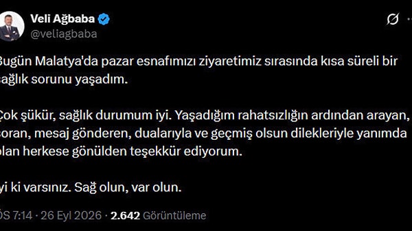Ağbaba'dan ilk açıklama geldi.