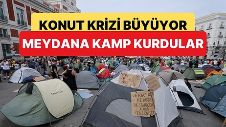 İspanya'da Konut Krizi Büyüyor: Eylemciler Madrid'in Sol Meydanı'nda Çadır Kurdu