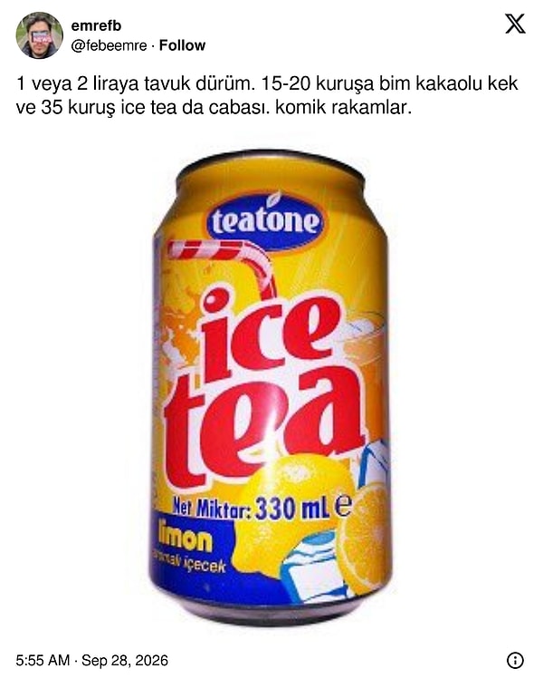 Kakaolu kekin 15, ice tea'nin 35 kuruş olduğu günlere "komik rakamlar" dendi