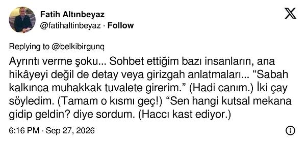 Sohbette ana konu yerine gereksiz ayrıntı anlatanların yarattığı şok