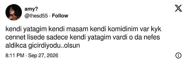 Lisede tek sahip olduğu şey nefes aldıkça gıcırdayan bir yataktı, KYK'yı cennet ilan etti
