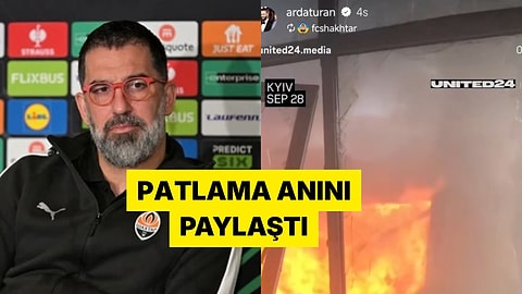 Arda Turan, Rusya'nın Kiev'e Düzenlediği Saldırıda Alevler İçinde Kalan Binanın Görüntülerini Paylaştı