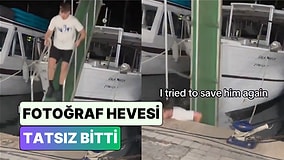 Başkasının Teknesinde Fotoğraf Çekilmek İsteyen Genç Sabit Olmayan Platform Açılınca Denize Düştü