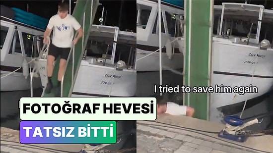 Başkasının Teknesinde Fotoğraf Çekilmek İsteyen Genç Sabit Olmayan Platform Açılınca Denize Düştü