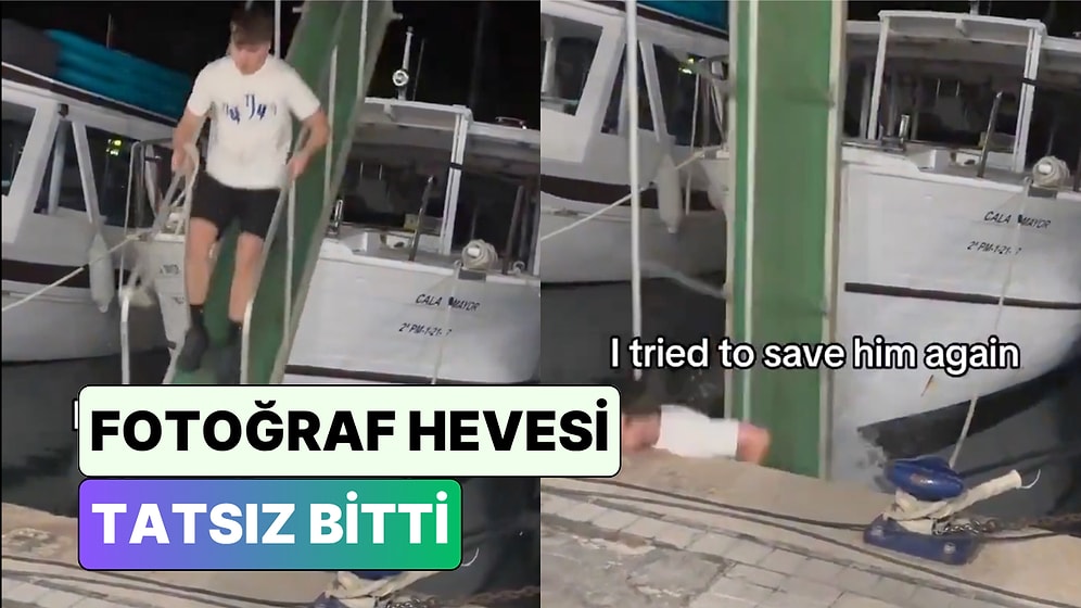 Başkasının Teknesinde Fotoğraf Çekilmek İsteyen Genç Sabit Olmayan Platform Açılınca Denize Düştü