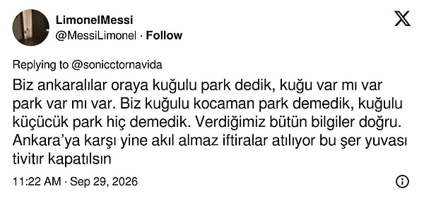 Ankaralıların ilk savunması: Kuğu var, park var, verilen bilgi doğru