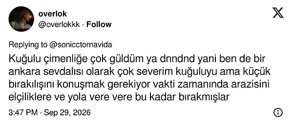 Ankara sevdalısından itiraf: Park, arazisi verile verile bu kadar küçüldü