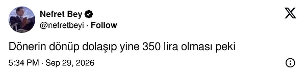 Dönüp dolaşıp yine aynı fiyata gelen döner