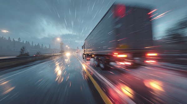 Kamyonların Işığıyla 2 Saatten Fazla Yol Aldı