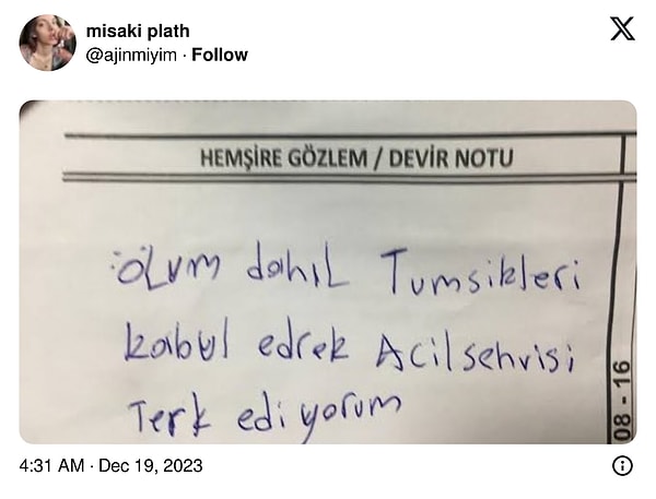 Hastane formunda "tüm riskler" kendi yolunu çizmiş