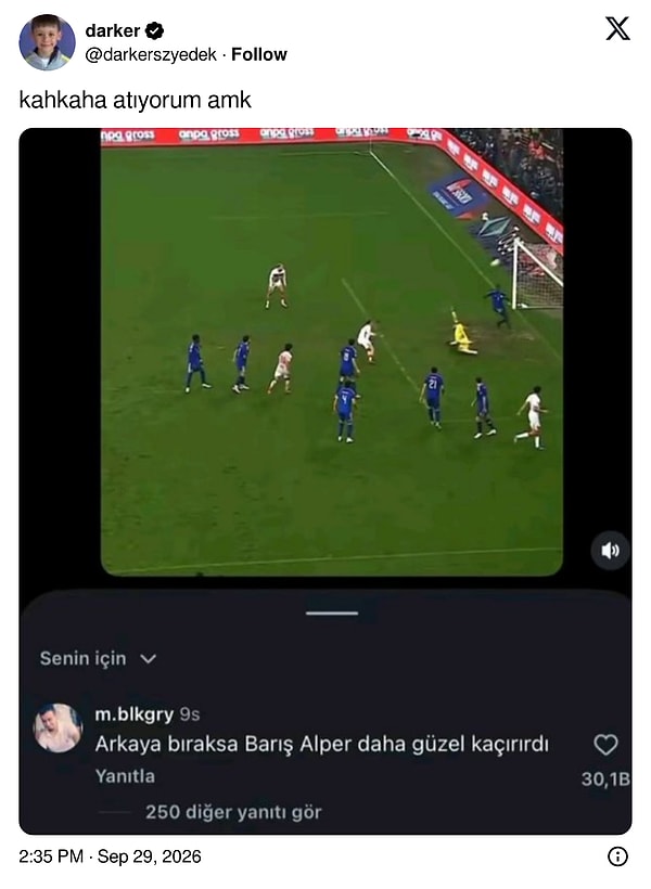 Kaçan pozisyona Barış Alper üzerinden gelen acımasız yorum