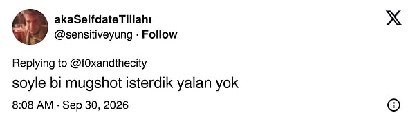 Sabıka fotoğrafı pozu da ayrıca takdir topladı