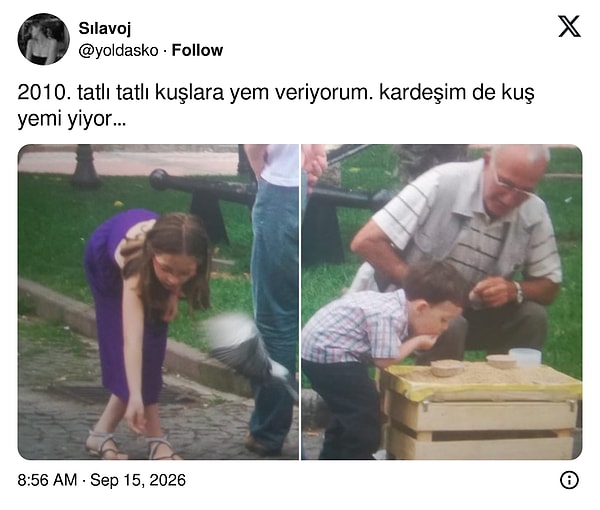 Kuşlar da doydu, kardeş de...