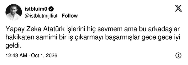 Yapay zekalı Atatürk içeriklerini sevmeyenler bile bu kez ikna oldu