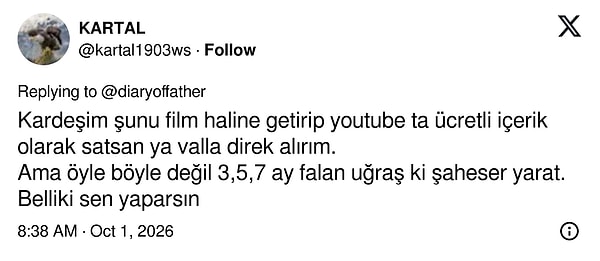 Uzun metraj film olsa parasını verip izleyeceğini söyleyen de çıktı