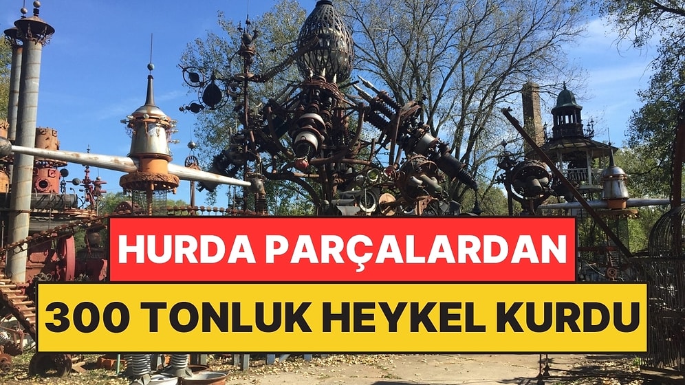 Eski Fabrika Parçalarından 300 Tonluk Bir Heykel Kurdu