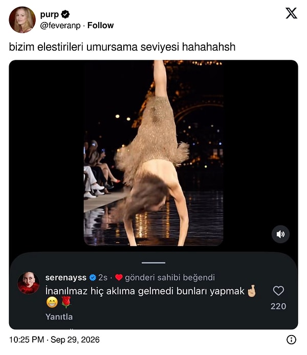 Podyumda ters dönene gelen yorum, umursamamanın zirvesi