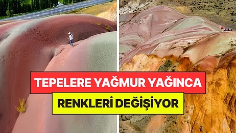 Yağmur Yağınca Renk Değiştiren Tepeler Görenleri Büyülüyor: Tam Bir Doğa Mucizesi