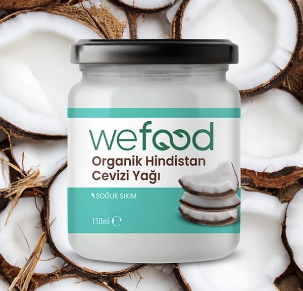 Wefood organik soğuk sıkım Hindistan cevizi yağı 150 ml %66 indirimle 591,00 TL yerine net 199,00 TL!