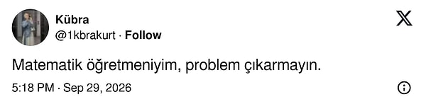 Matematik öğretmeninden problem çıkarma yasağı