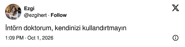 İntörn doktor kendini kullandırtmamayı öğütlüyor