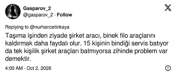 Servis batıyorsa tek kişilik şirket araçları neden batmıyor diye soran yorum