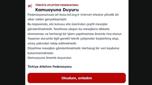 Üçüncü mesajda kriz yoktu.