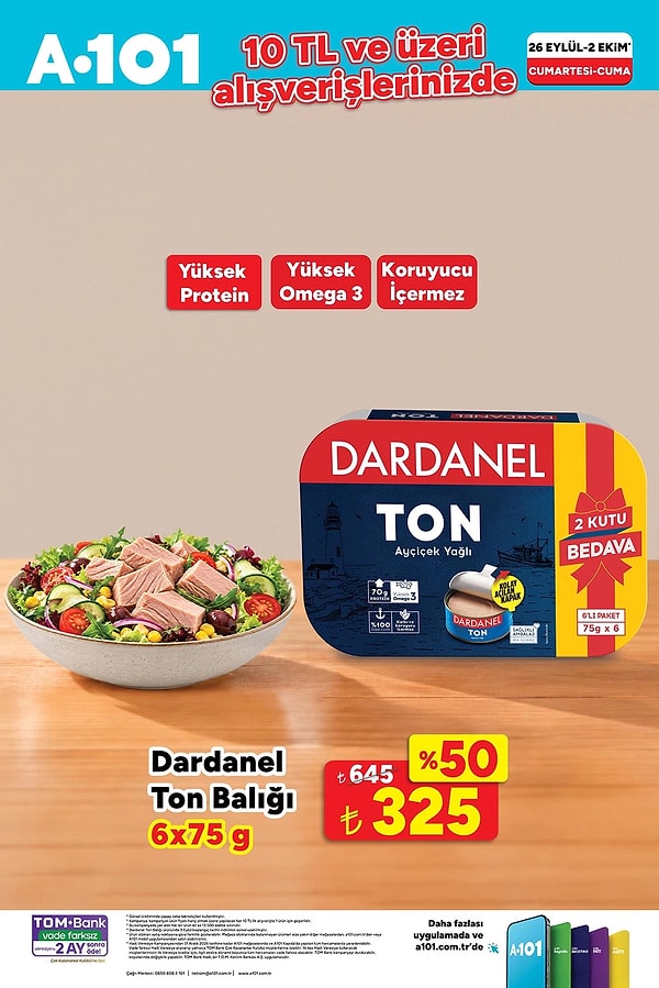 10 TL ve üzeri alışverişlerde;