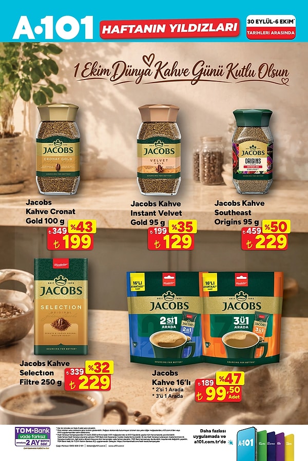 Jacobs Kahve Cronat Gold 100 g 199 TL