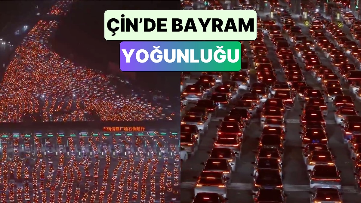 Çin'de Ulusal Tatilin Başlamasıyla Otoyollarda Oluşan Araç Kuyruğu Görenleri Şaşkına Çevirdi