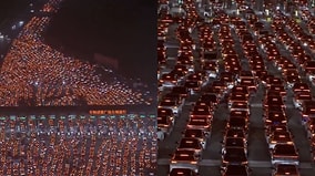 National Holiday Begins in China as Highways Gridlock with Massive Traffic Jams
