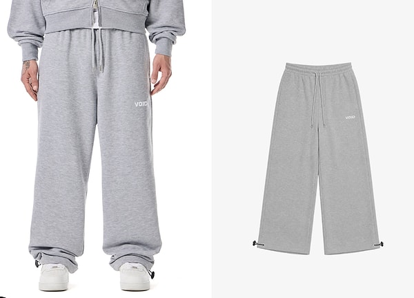 VOID Edition nakışlı paçası ayarlanabilir oversize eşofman altı 499,00 TL!
