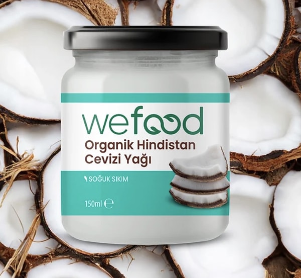 Wefood organik soğuk sıkım Hindistan cevizi yağı %66 indirimle 199,00 TL!