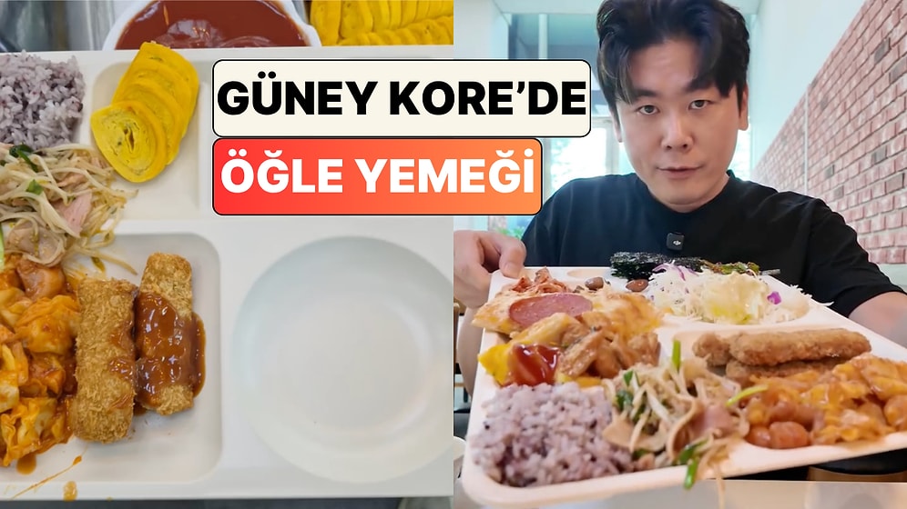 Güney Kore'de Bir Çalışan İş Yeri Yemekhanesinde Sunulan 15 Çeşit Öğle Yemeğini Gösterdi