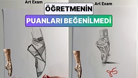Sınavda Öğrencilerin Referans Görsele Göre Yaptıkları Çizimleri Puanlayan Öğretmenin Notları Beğenilmedi
