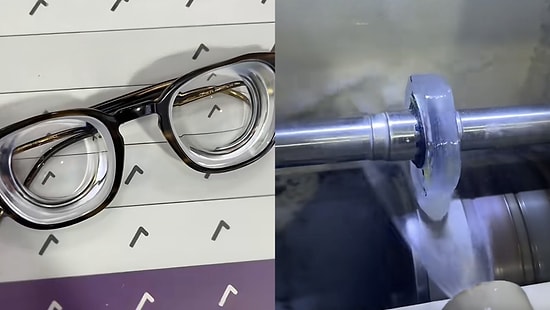 Optician Shares Video Cutting Extremely Thick Lens for -22 Myopia