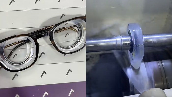 Optician Shares Video Cutting Extremely Thick Lens for -22 Myopia