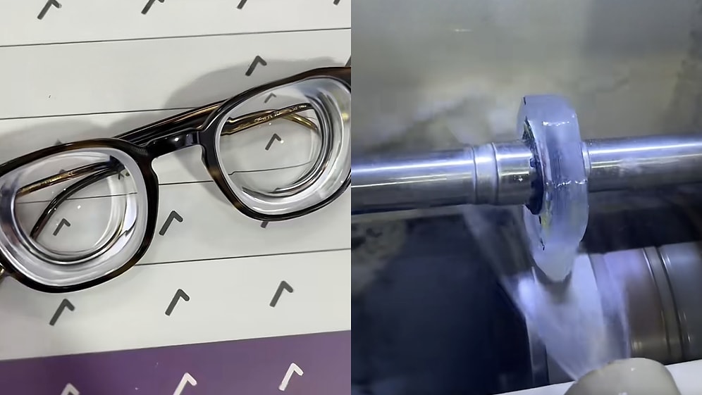 Optician Shares Video Cutting Extremely Thick Lens for -22 Myopia