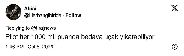 Pilotlar mil puanını uçak yıkatmaya harcıyor
