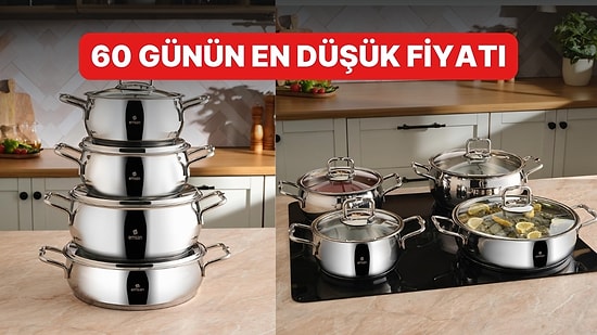 Mutfakların Zamansız Klasiği: Emsan Emirgan 8 Parça Paslanmaz Çelik Tencere Seti İndirimde!