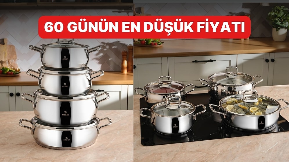 Mutfakların Zamansız Klasiği: Emsan Emirgan 8 Parça Paslanmaz Çelik Tencere Seti İndirimde!