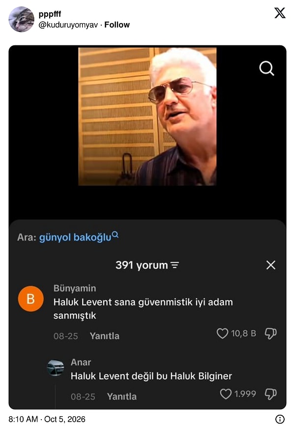 Haluk Levent diye güvenilen adamın Haluk Bilginer çıkması